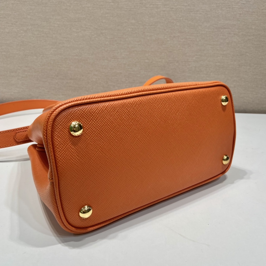 Prada Double Saffiano Leather Mini Bag Shoulder Bag Orange 1BG443